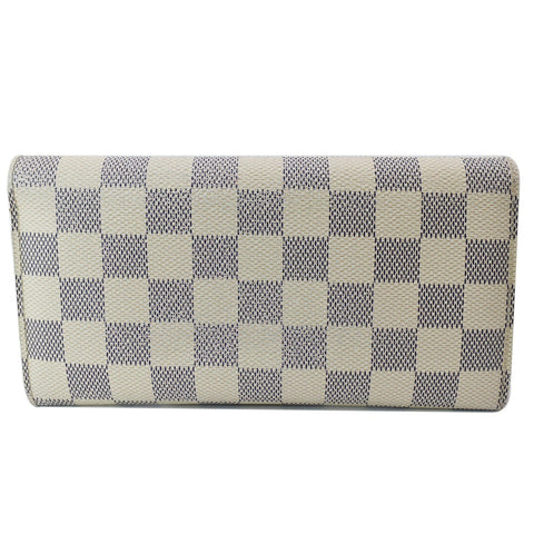 LOUIS VUITTON Emilie Damier Azur Wallet White