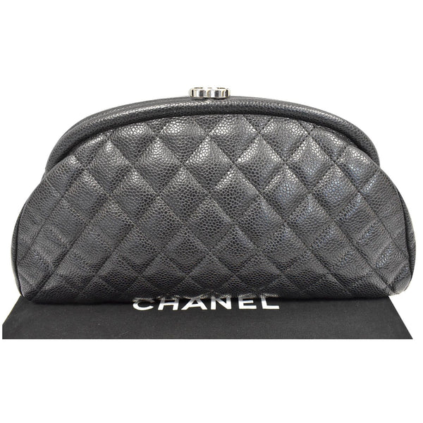 CHANEL Timeless Caviar Quilted Leather Clutch Black