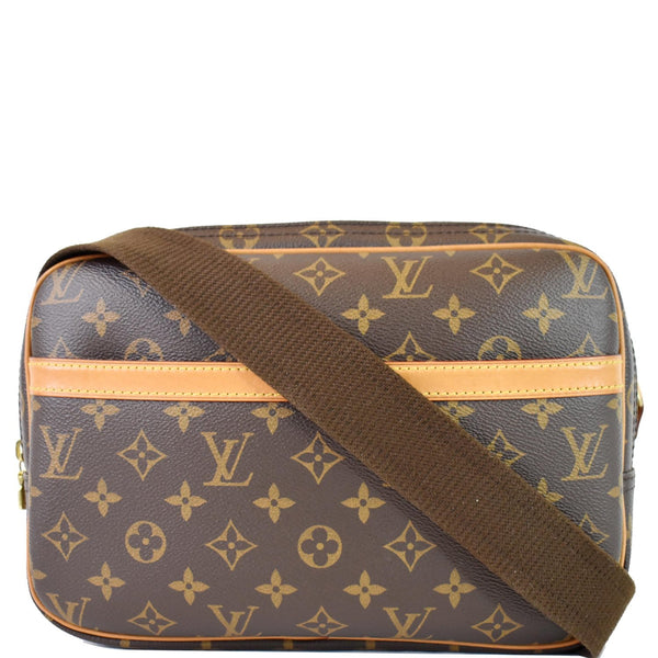 LOUIS VUITTON Reporter PM Monogram Canvas Shoulder Bag Brown