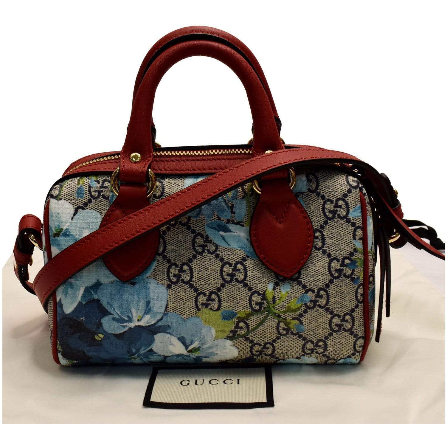 Gucci, Bags, Authentic Gucci Bloom Bag Crossbody Red Blue Flowers