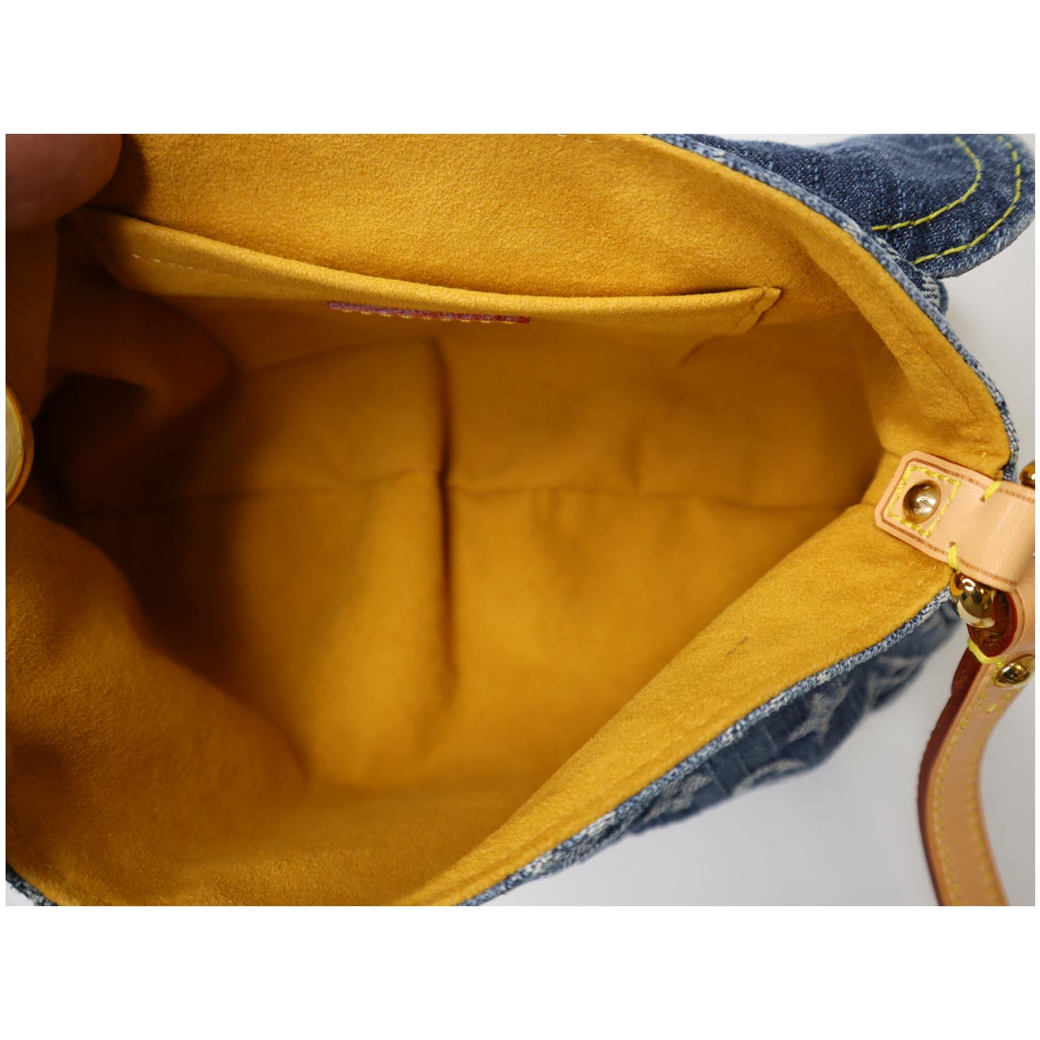 Pleaty Denim Monogram – Keeks Designer Handbags