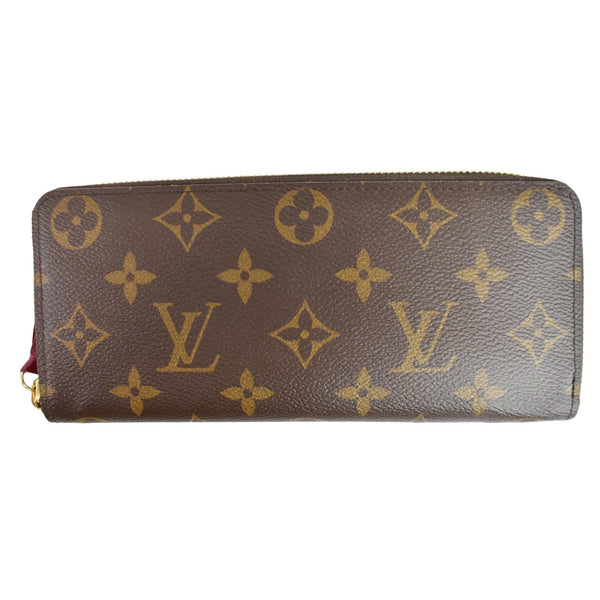 LOUIS VUITTON Clemence Monogram Canvas Zippy Wallet Brown