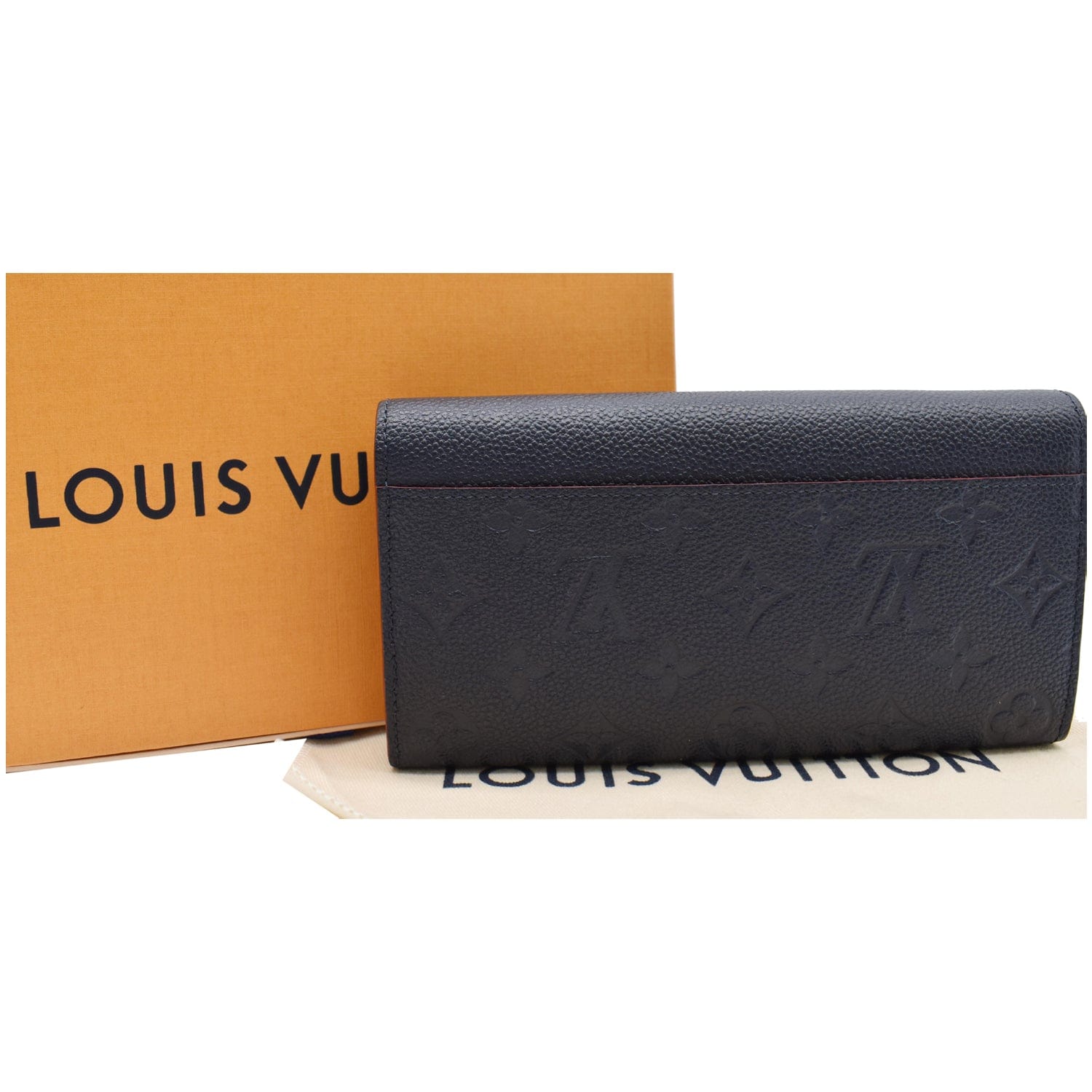 Louis Vuitton Maroon Monogram Empreinte Leather Sarah Wallet Louis