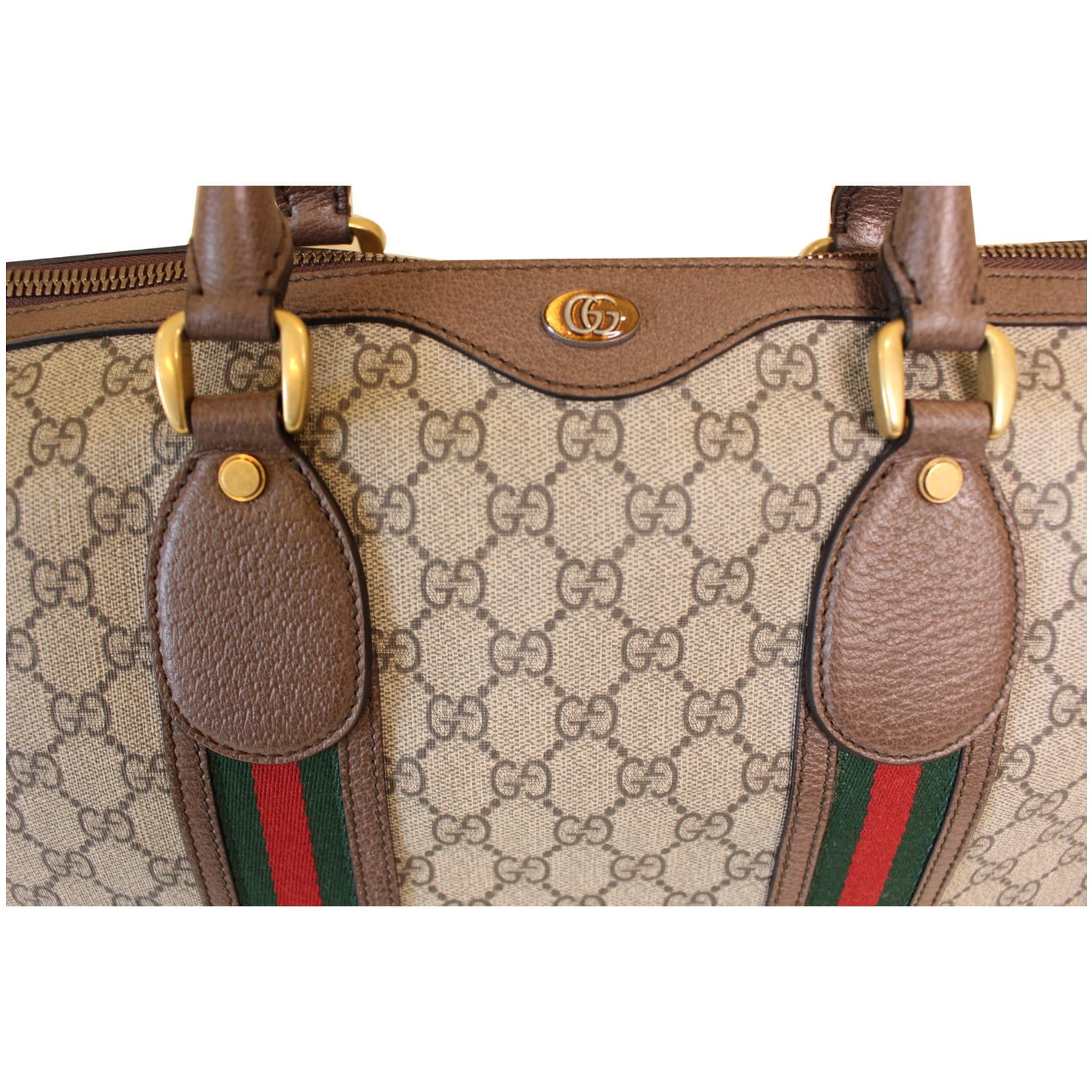 Gucci GG Supreme Large Canvas Duffle Bag in Brown