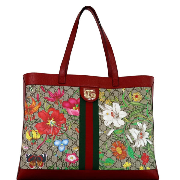 Gucci Ophidia GG Flora Medium Shoulder Tote Bag Red - multicolor bag