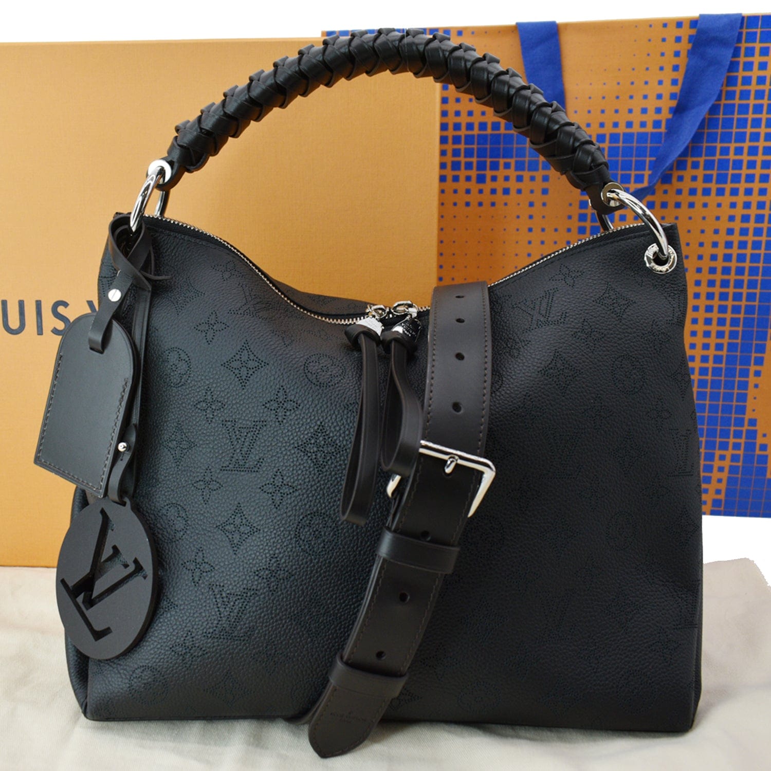 Beaubourg hobo leather handbag Louis Vuitton Black in Leather