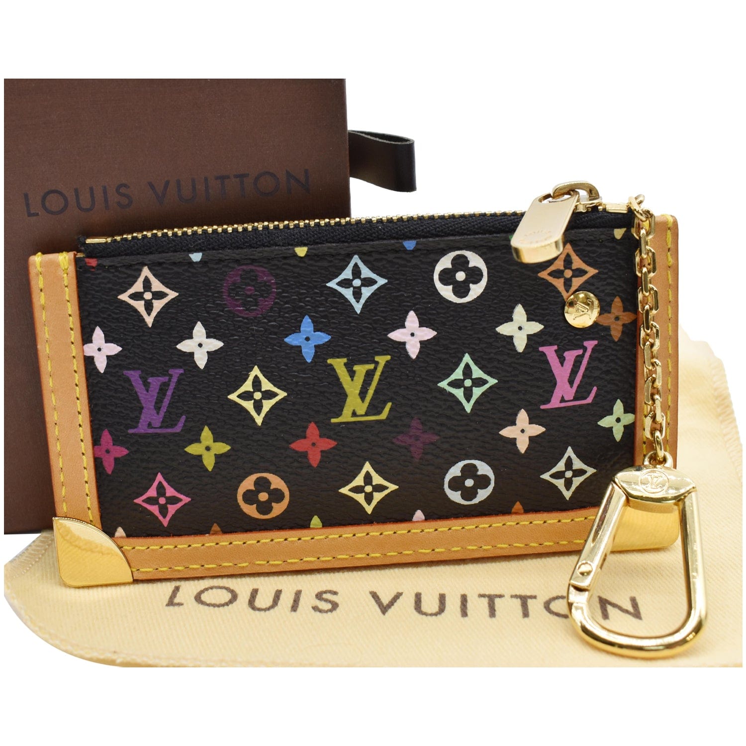 Preloved Louis Vuitton Multicolore Black Pochette Cles Coin Pouch CA00 –  KimmieBBags LLC