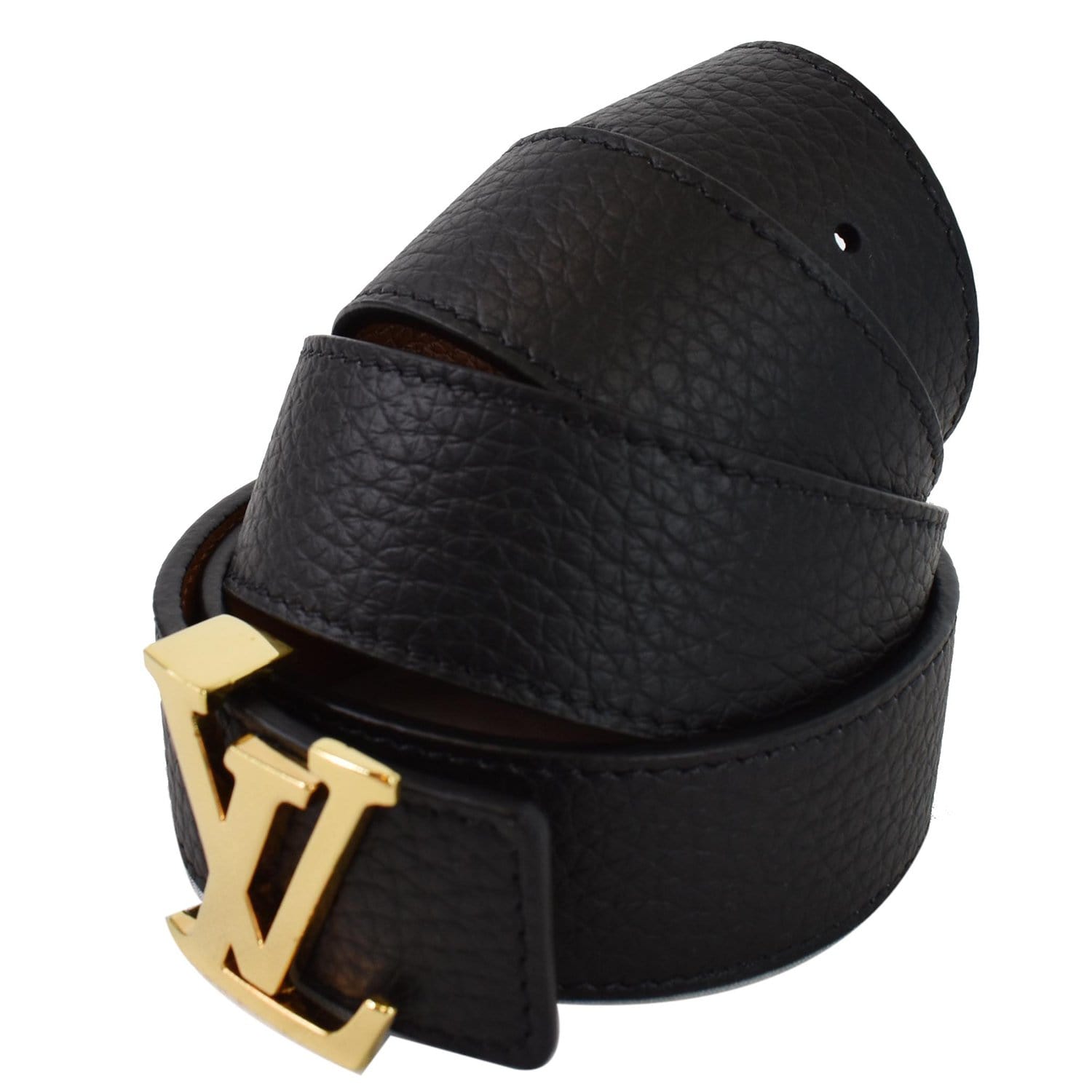 Black Louis Vuitton LV Initiales Leather Belt – Designer Revival