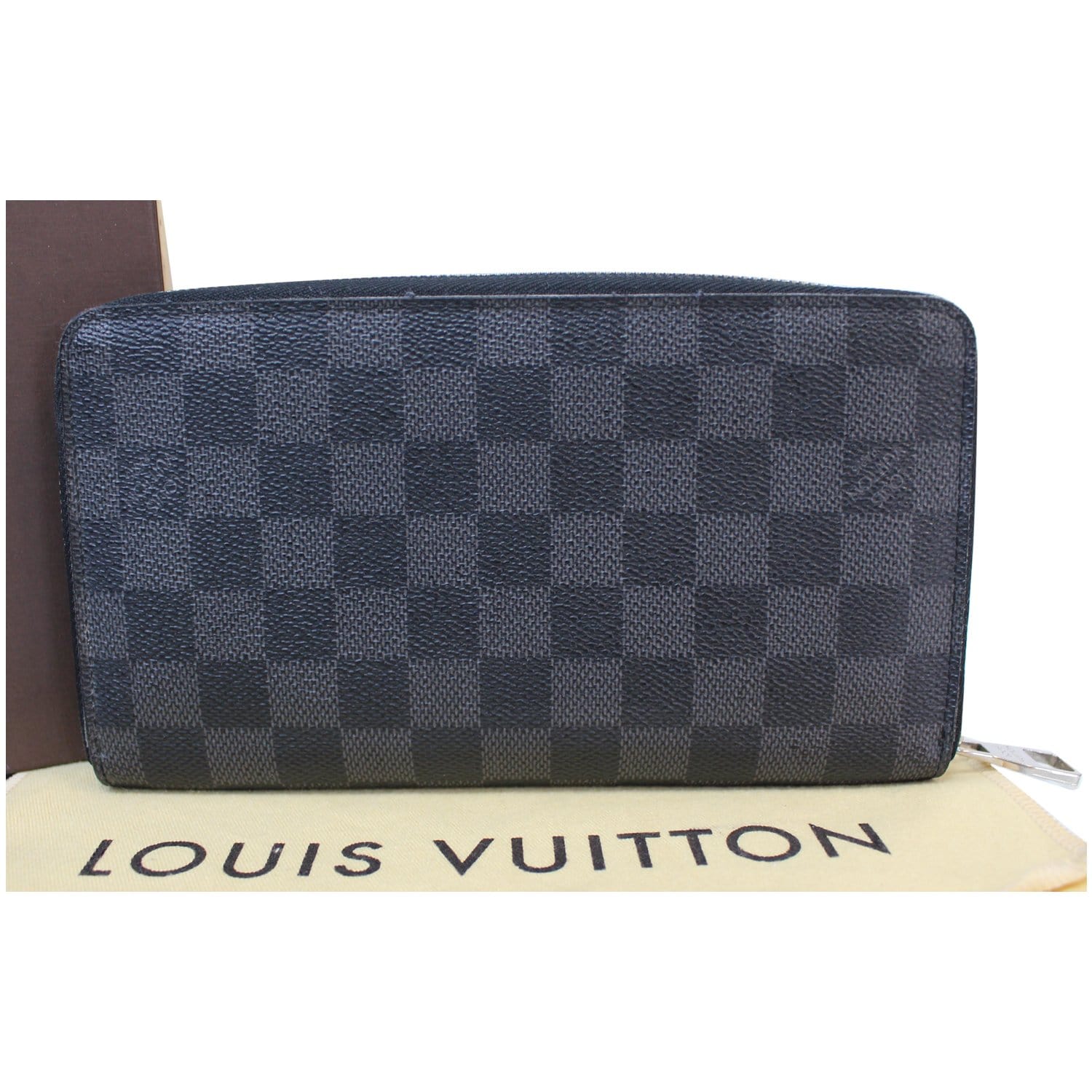 Authentic Louis Vuitton Damier Graphite Canvas Zippy Organizer Wallet