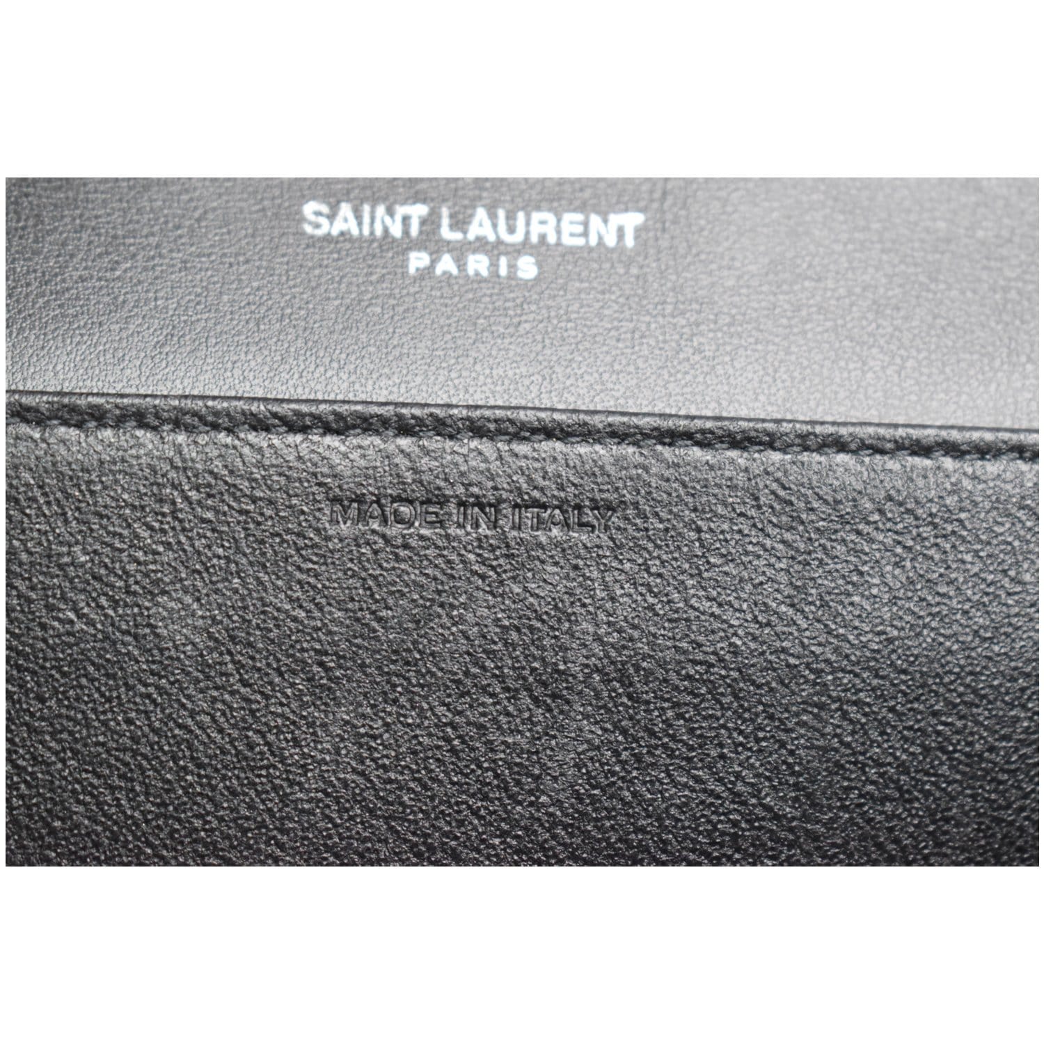 Saint Laurent Grey Leather Uptown Clutch Saint Laurent Paris