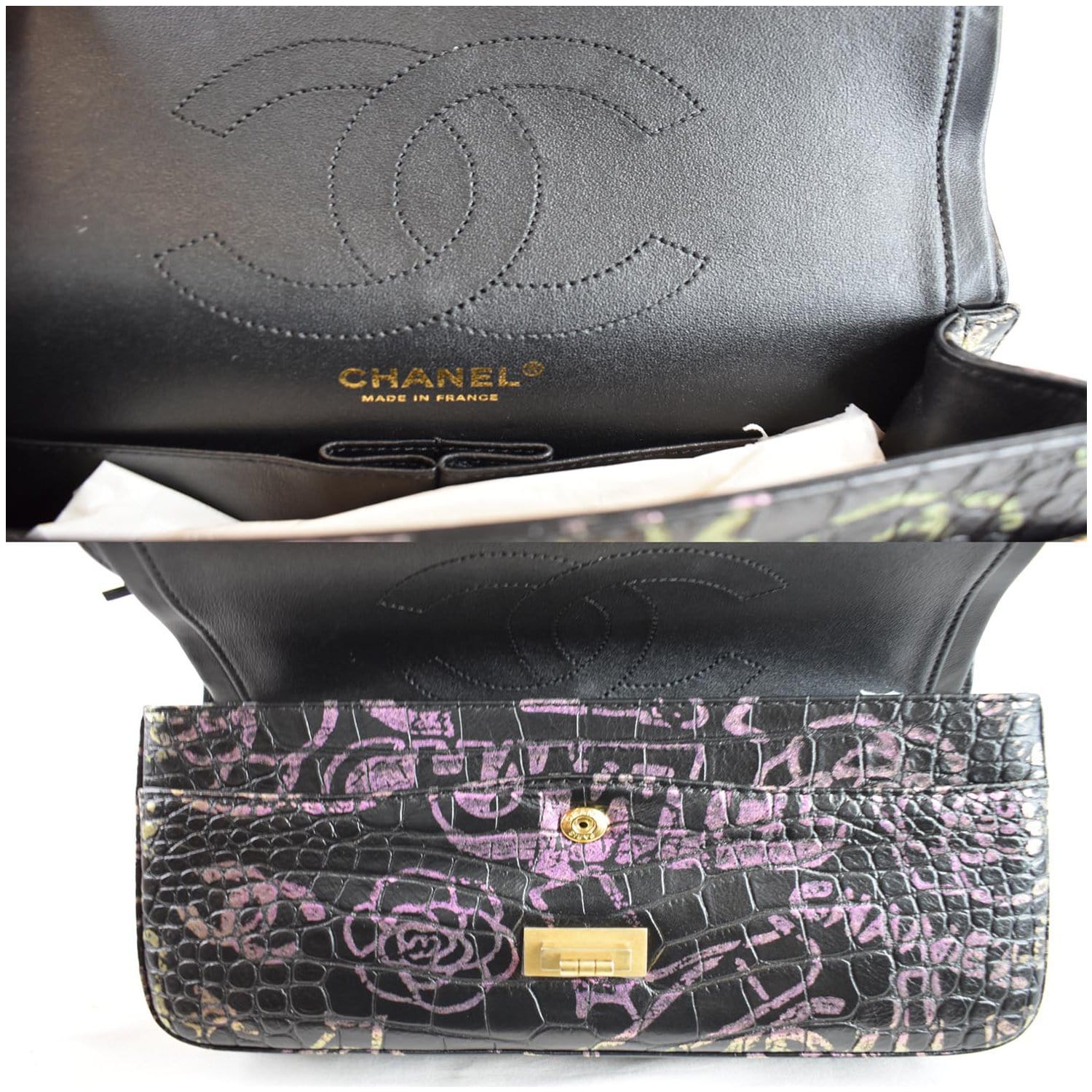 Chanel Medium Classic Crocodile Double Flap Bag - Black Shoulder