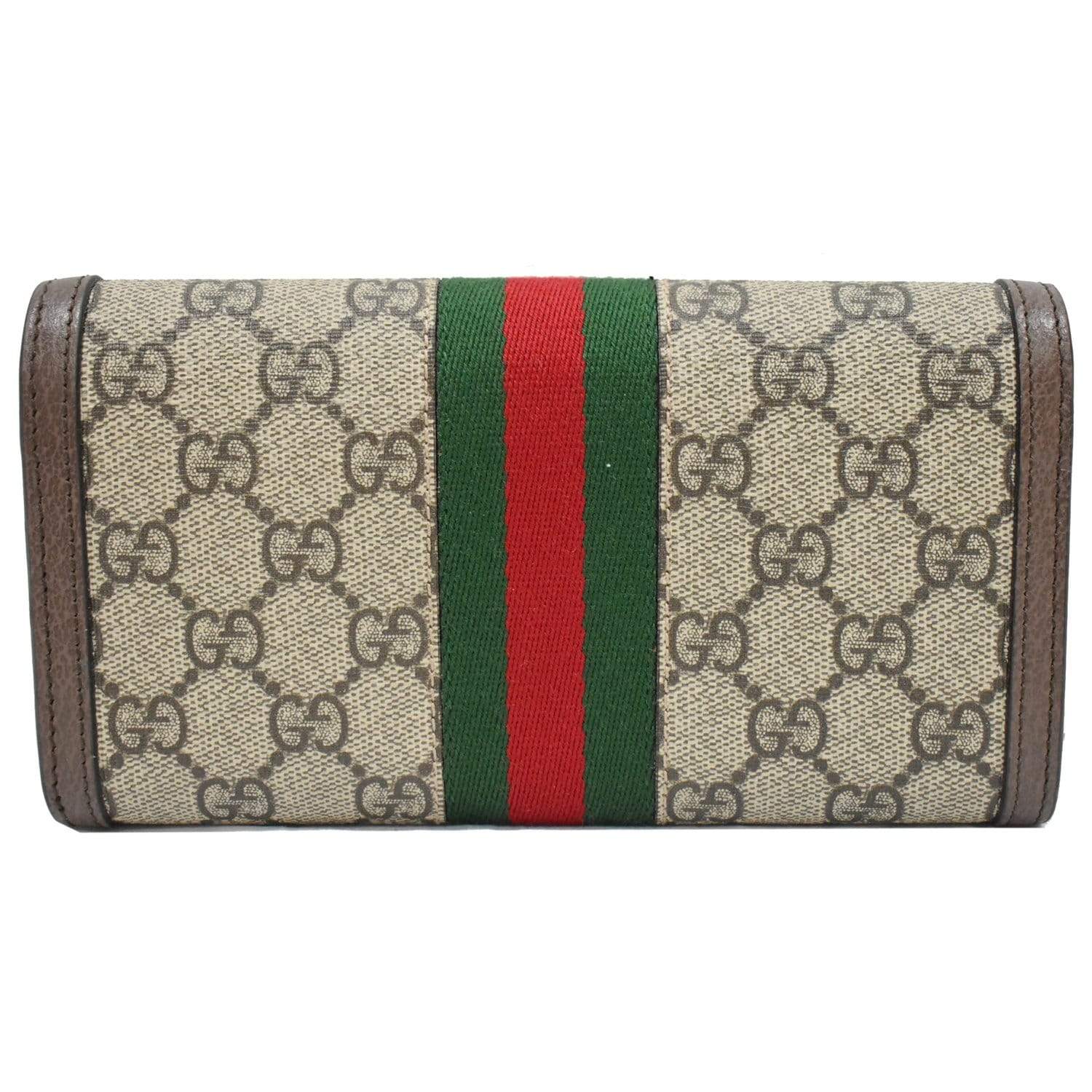 Authenticated Used Gucci Bifold Wallet Brown Beige Ophidia 523155
