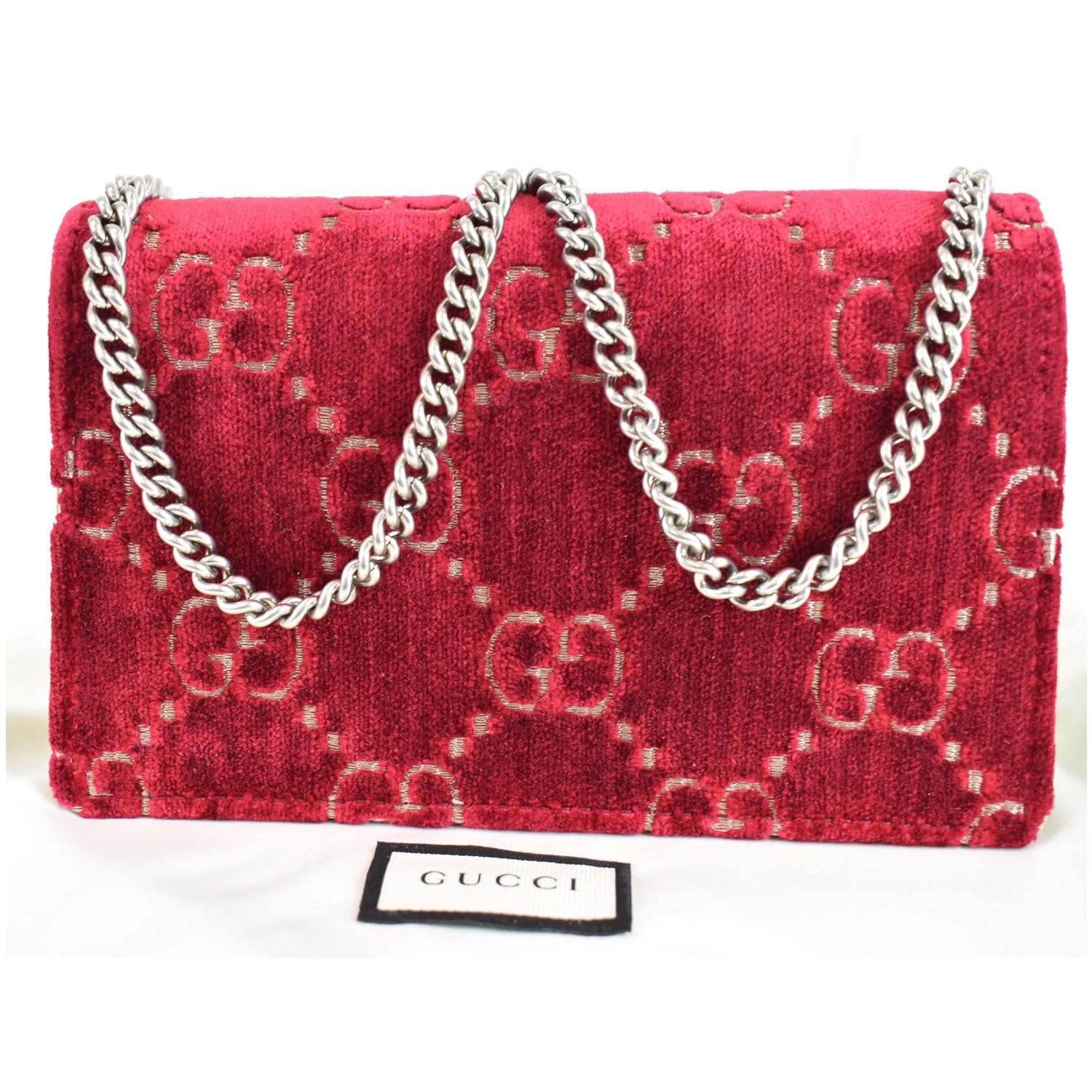Gucci, Bags, Gucci Dionysus Gg Red Velvet Small Shoulder Bag