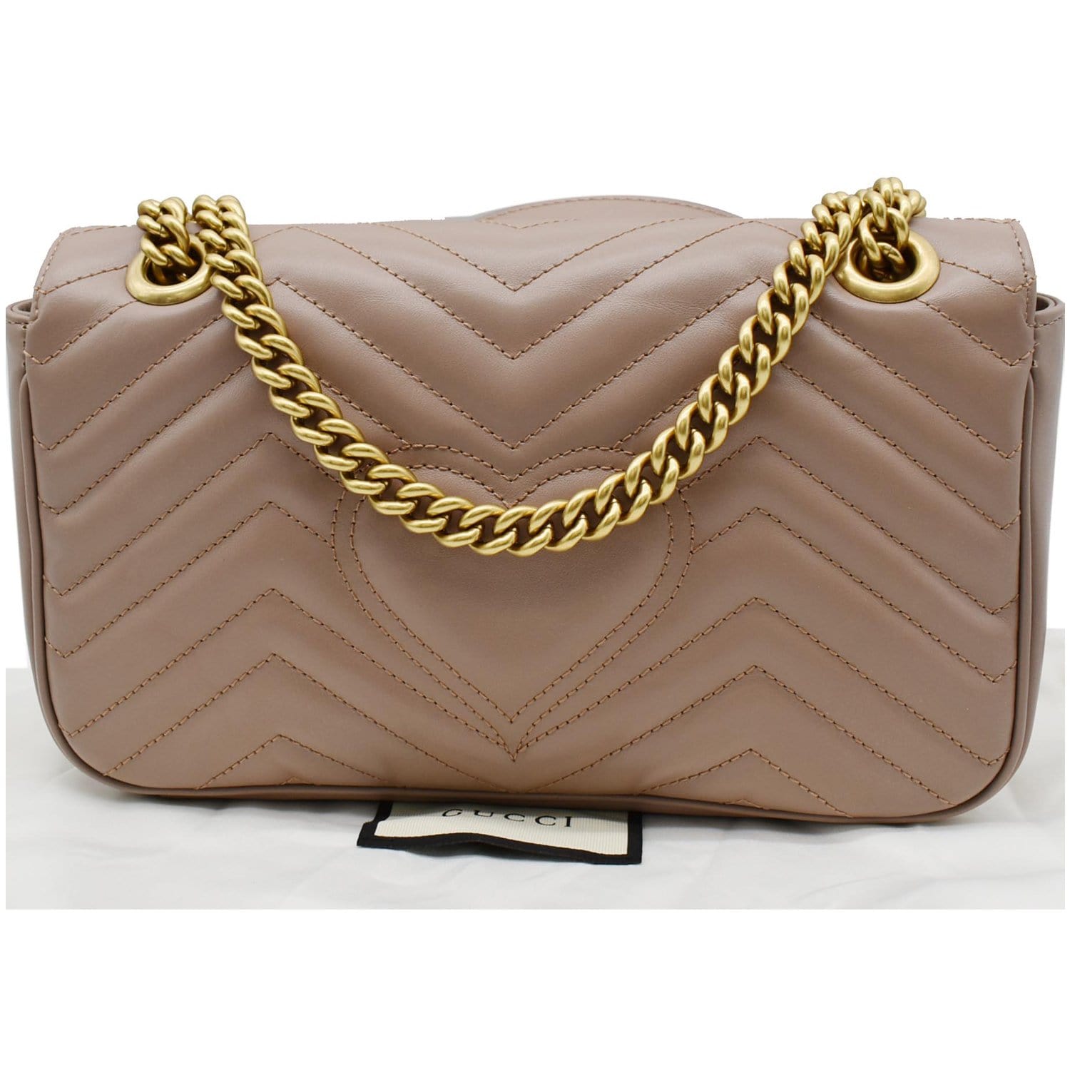 Gucci GG Marmont Multi-Use Bag Pouch Matelasse Leather Mini Neutral 1717492