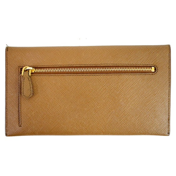 PRADA Envelope Saffiano Leather Wallet Brown