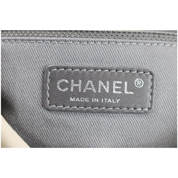 Chanel Iridescent Calfskin Leather Crossbody Bag Beige interior