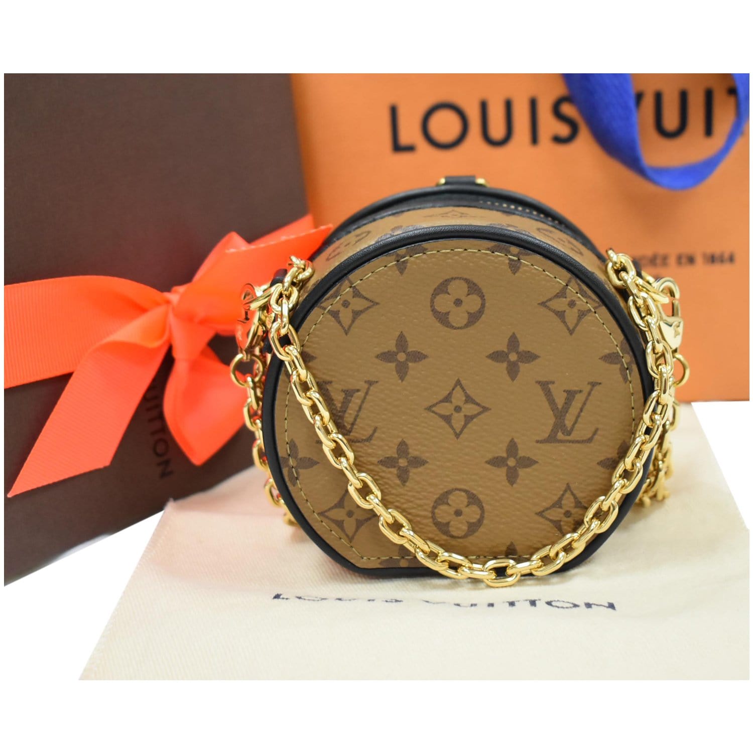 Louis Vuitton Boite Chapeau Necklace Monogram Reverse Brown/Black in Coated  Canvas/Leather with Gold-tone - US