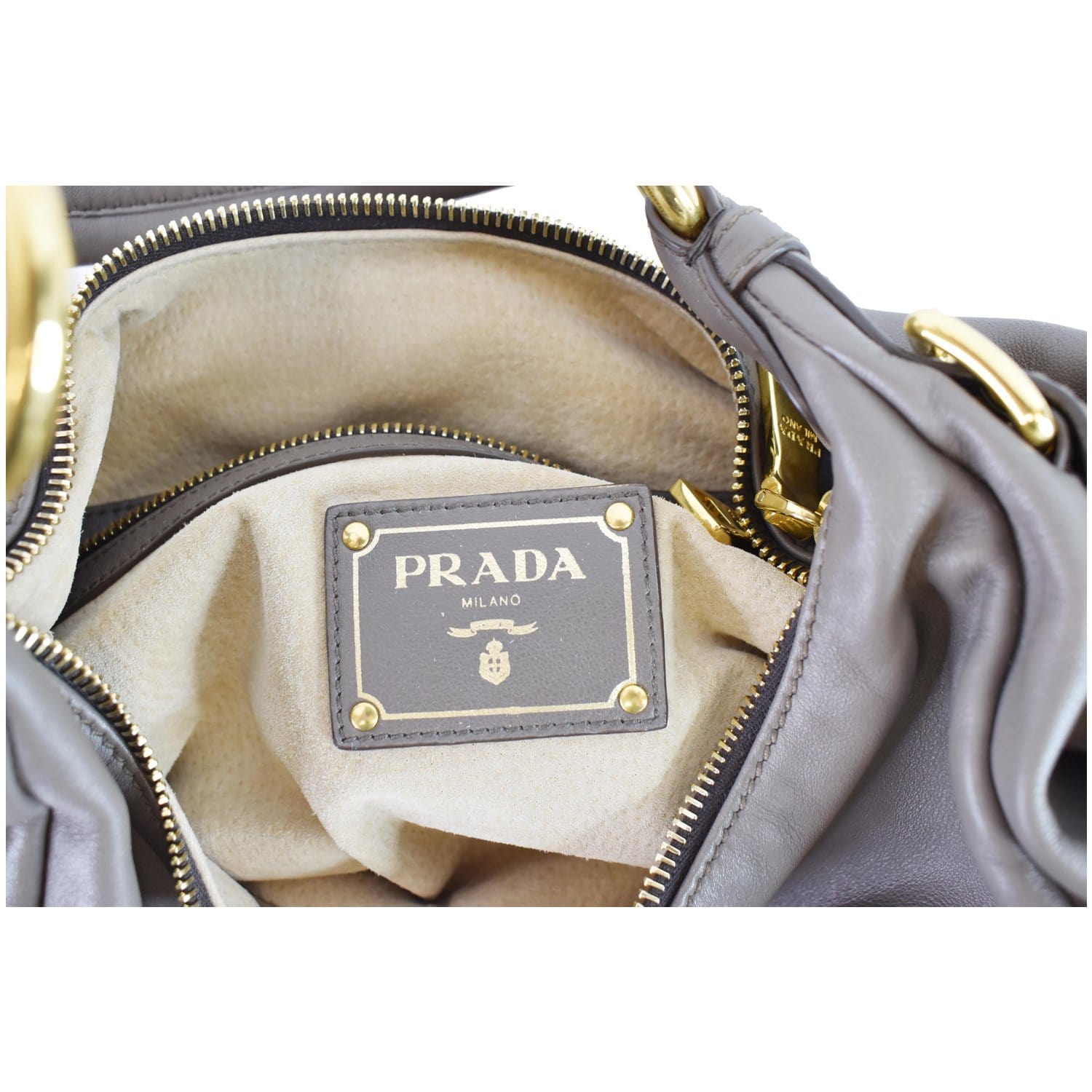 Prada Vitello Sfumato Hobo Neutral Gradient Hobo Leather ref