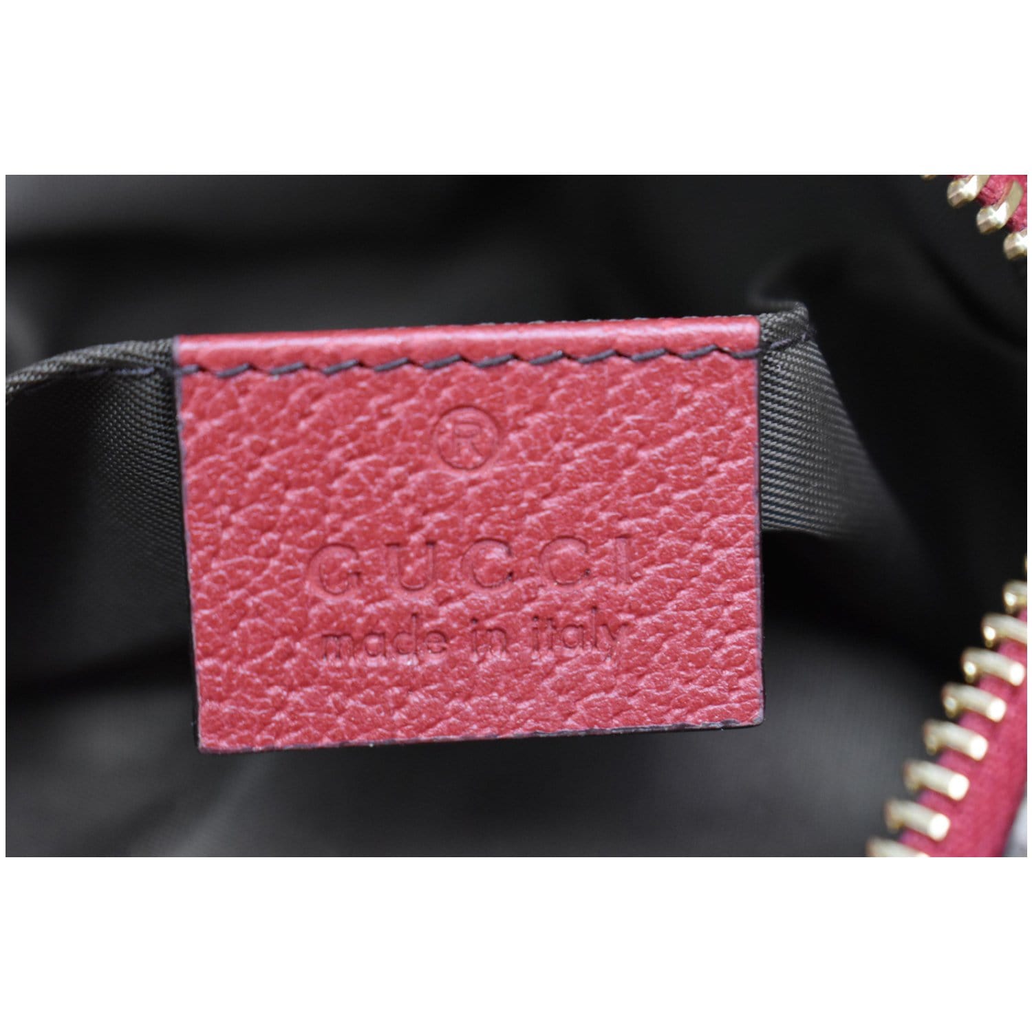 Gucci GG Supreme Monogram Azalea Calfskin Retro Interlocking G Passport Case Beige Red