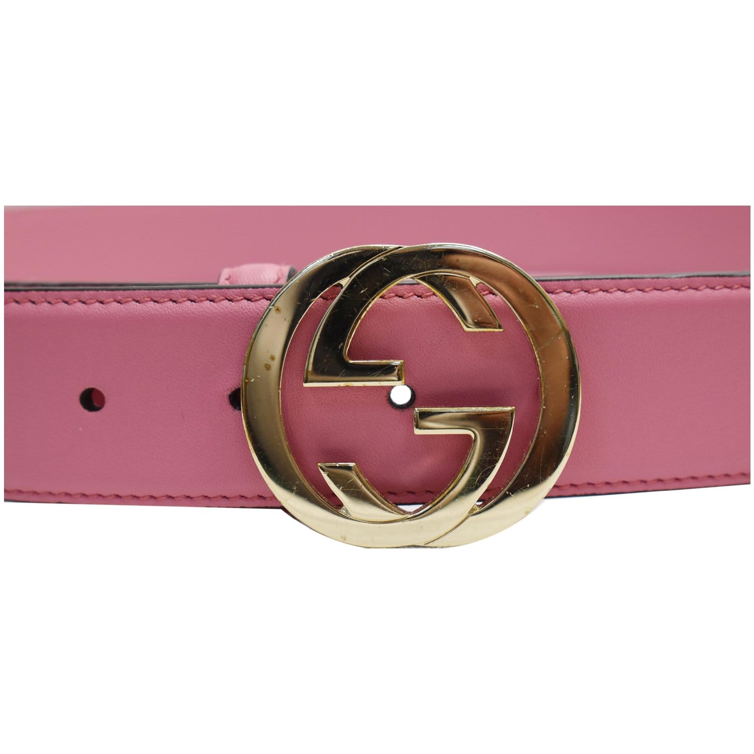 Gucci Women's Pink GG Canvas Interlocking G Buckle Imprime Belt – Craftekko
