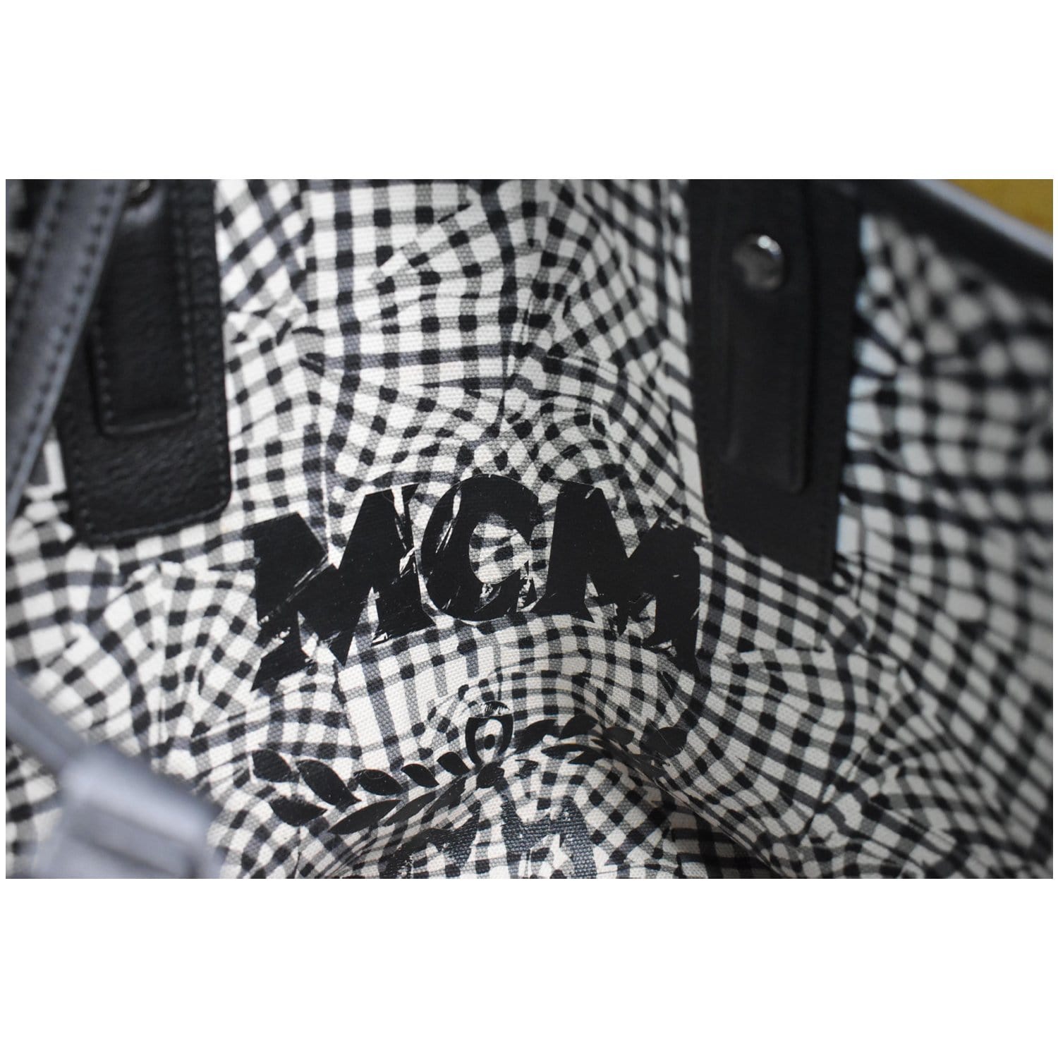 MCM Wilder Visetos Shopper Black Leather Tote - MyDesignerly