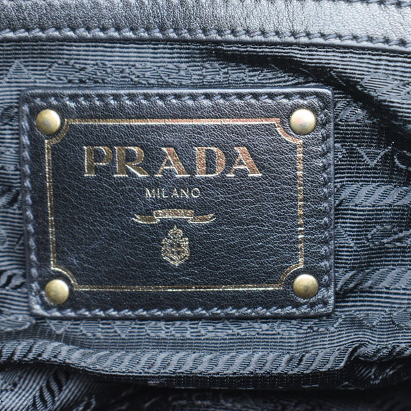 Prada BR4281 Soft Leather Shoulder Bag Black - DDH