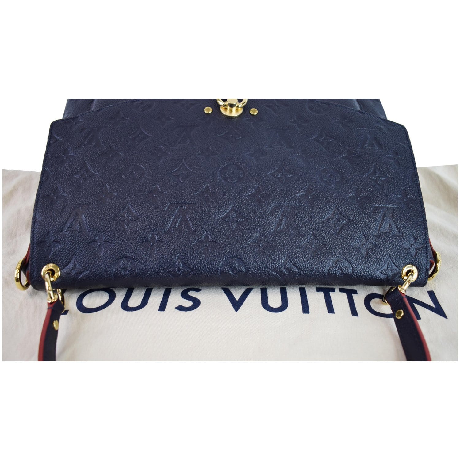 Louis Vuitton Blanche Handbag Monogram Empreinte Leather BB Blue 1381303
