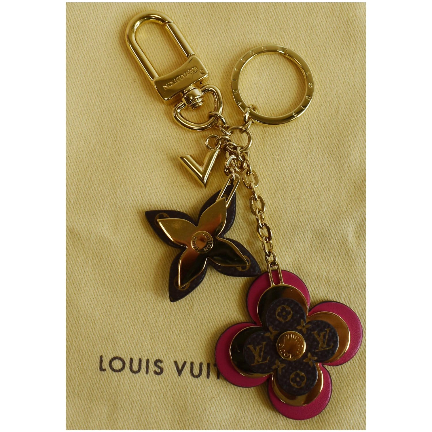 Louis Vuitton Blooming Flowers bag decoration and keychain Brown