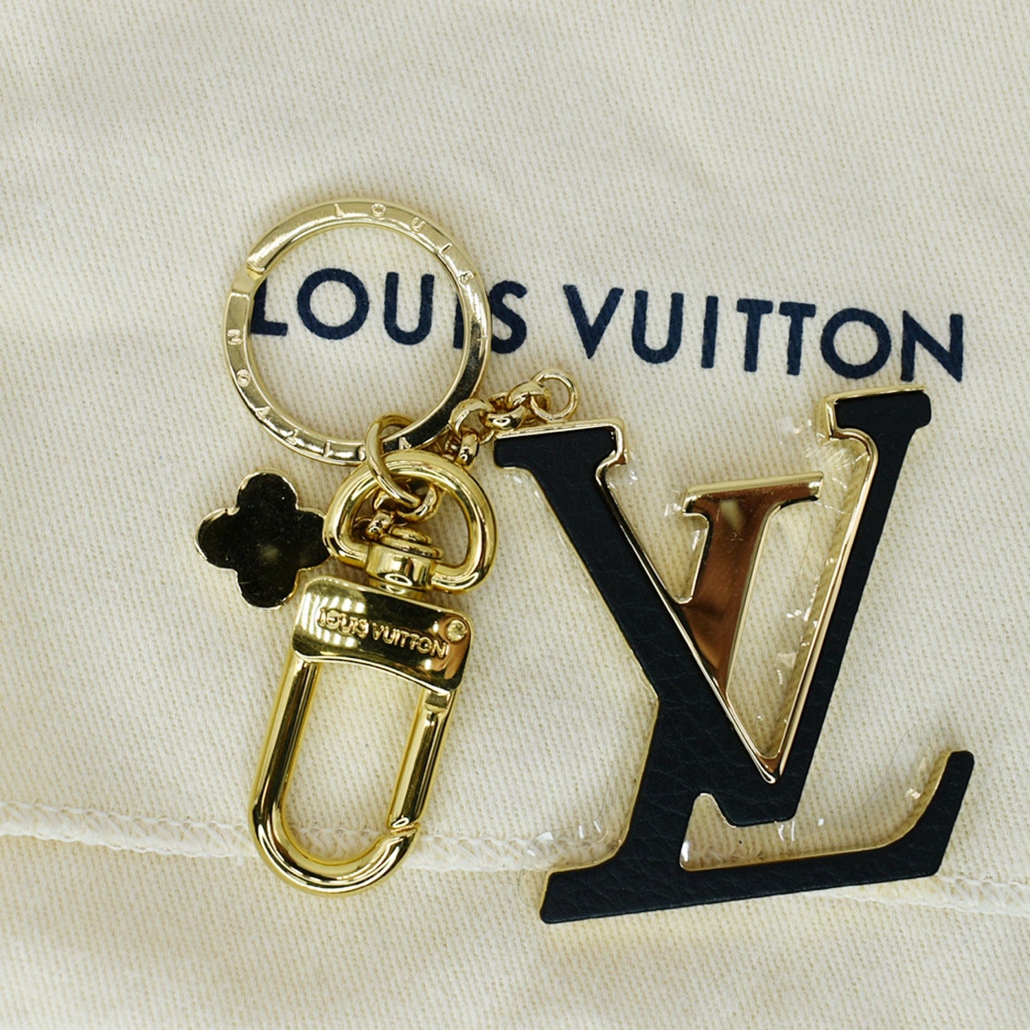 Louis Vuitton Gold & Black Enamel LV Capucines Bag Charm and Key