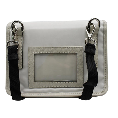 PRADA Re-Nylon Saffiano Leather Smartphone Case Shoulder Bag White