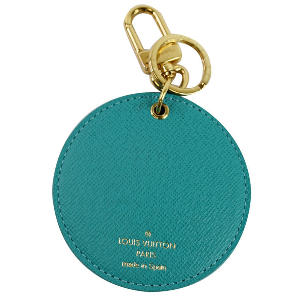 LOUIS VUITTON Illustre V Monogram Canvas Key Holder Bag Charm Turquoise