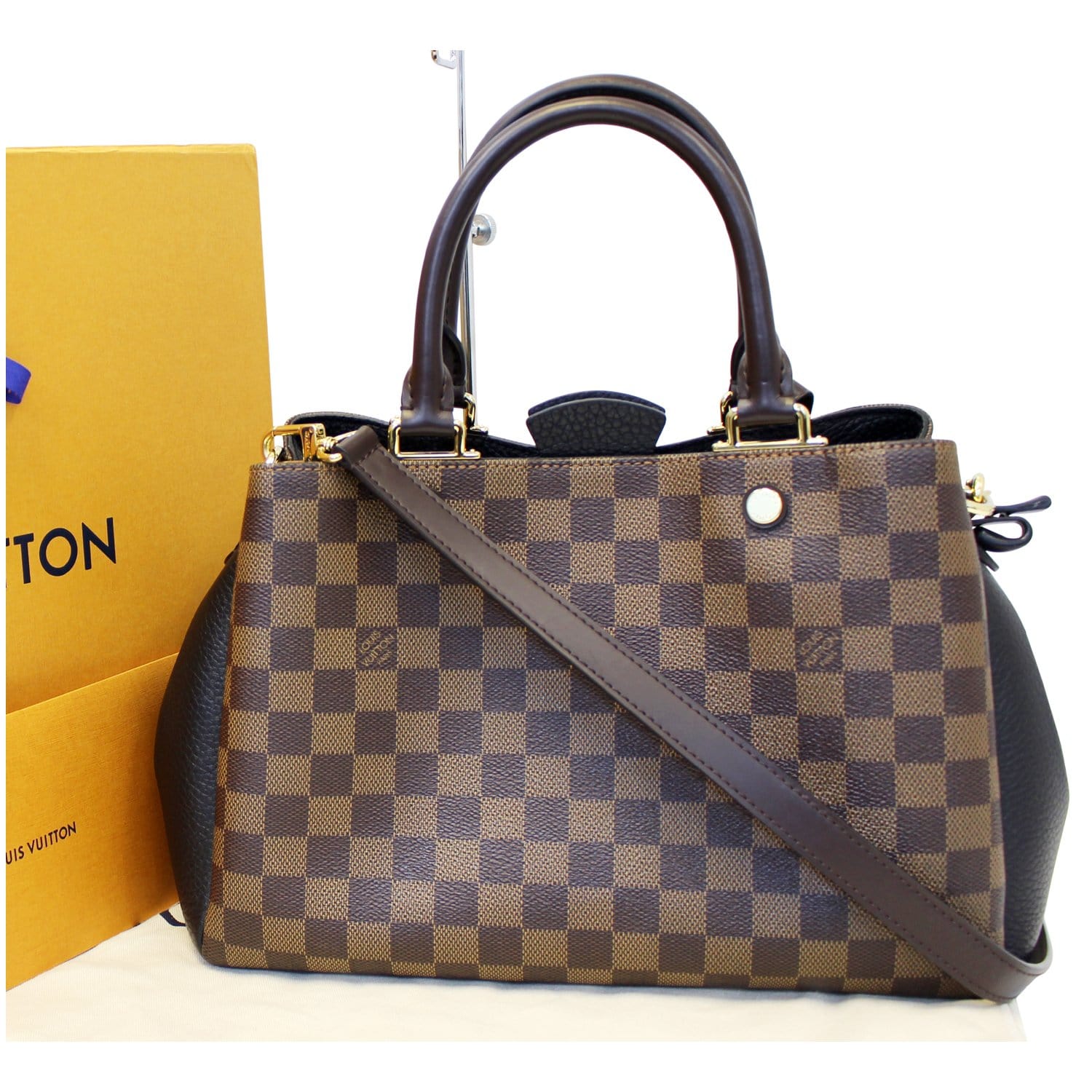 tas satchel Louis Vuitton Brittany Damier Ebene & Taurilon Leather
