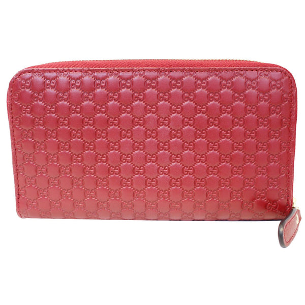 Gucci Wallet Leather Micro GG Guccissima Zip Around Red