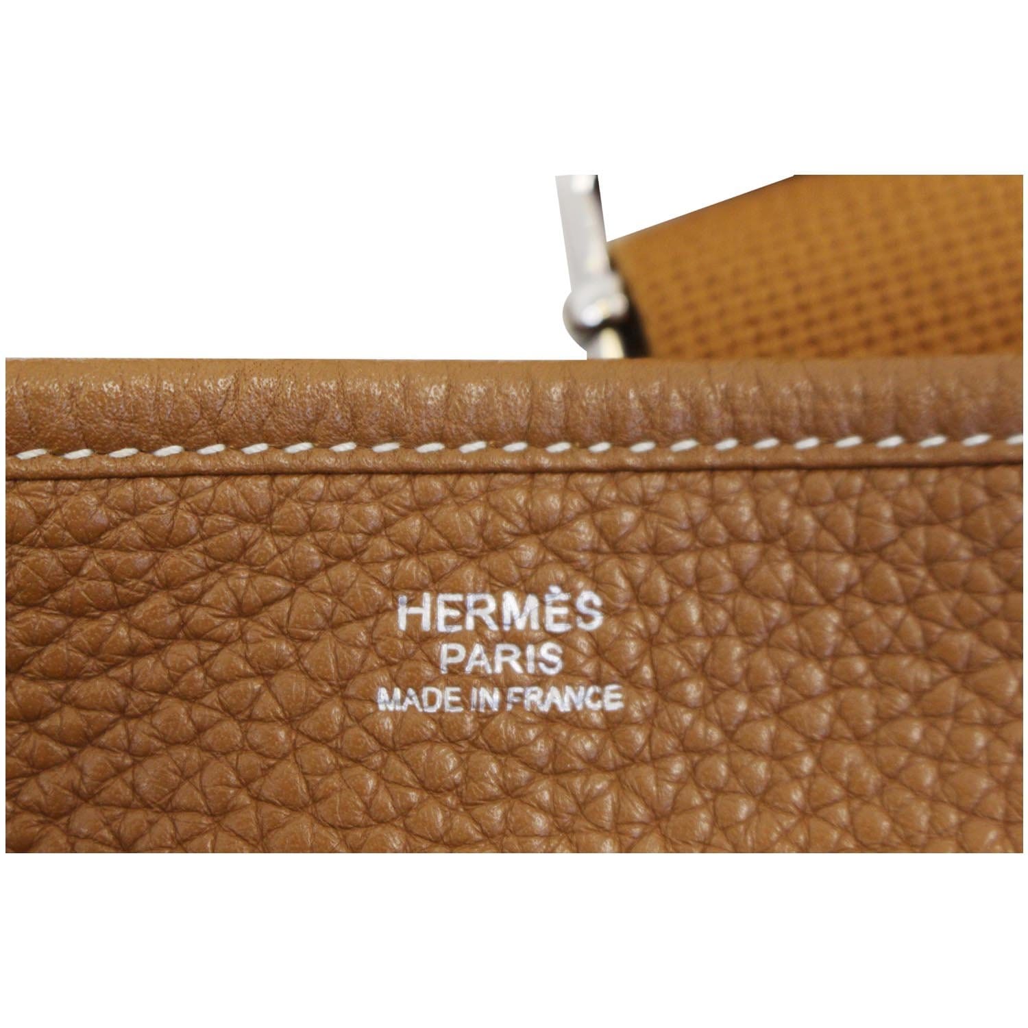 Evelyne leather crossbody bag Hermès Gold in Leather - 29157376