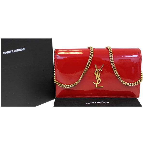 YVES SAINT LAURENT Kate Small Patent Leather Crossbody Bag Red-US