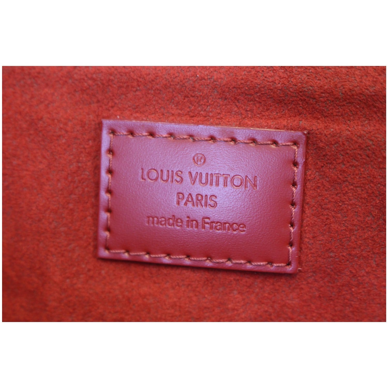 Louis Vuitton Caissa Tote PM, Damier Ebene with Red, Preowned No Dustbag  WA001