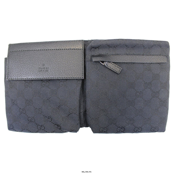 GUCCI Monogram Waist Bum Bag Black 28566-US