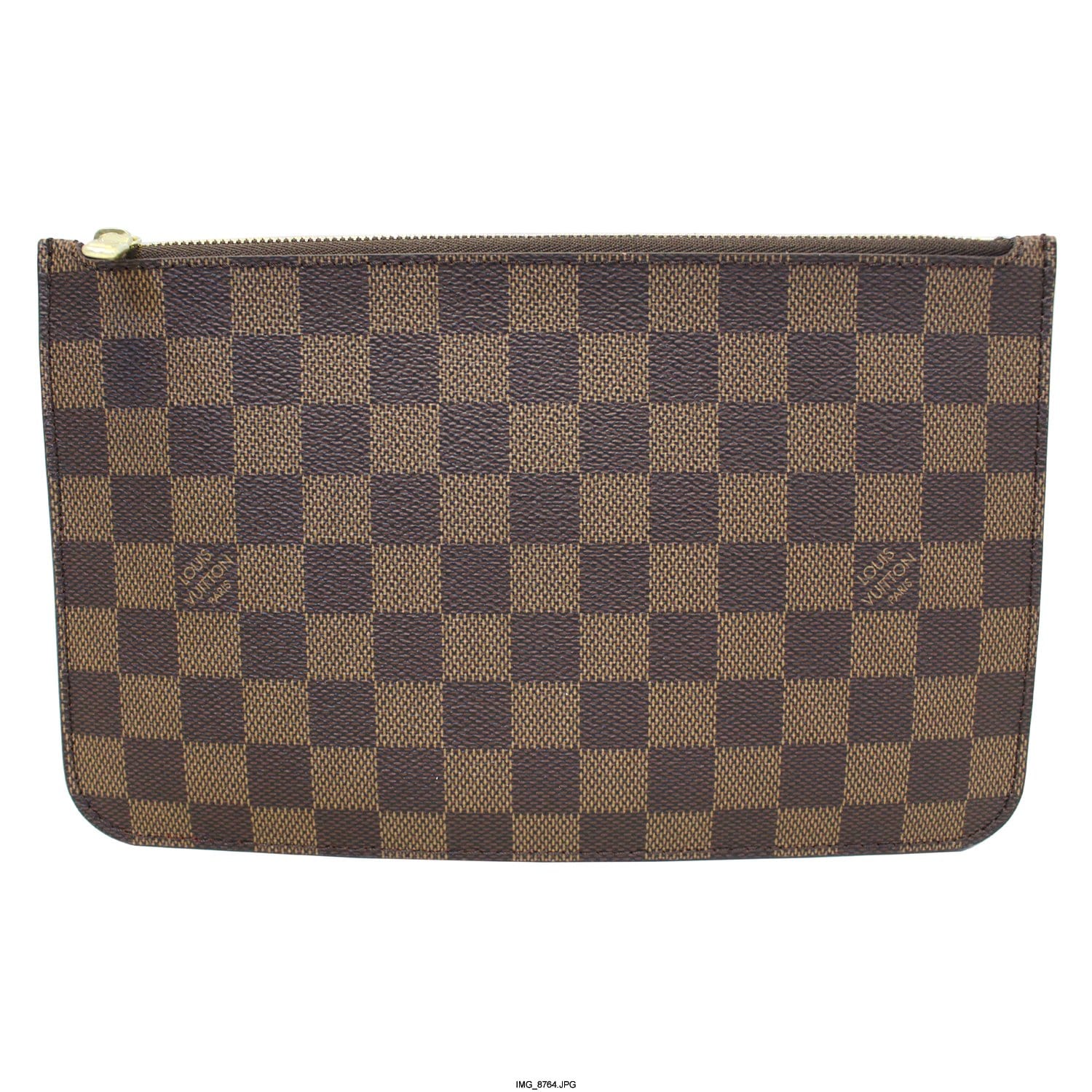Louis Vuitton Damier Ebene Zip Top Neverfull Insert/Wrislet Bag For Sale at  1stDibs