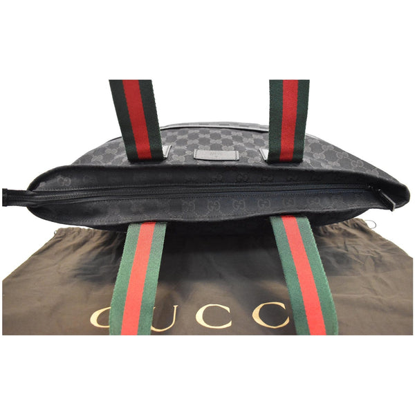 Gucci GG Monogram Canvas Web Large Diaper Top Zip Bag