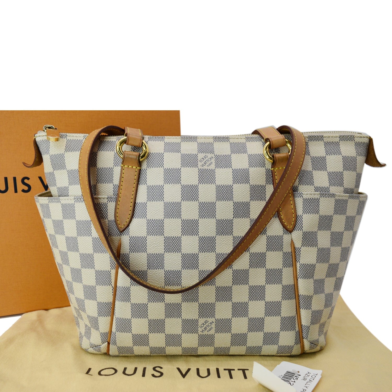 Louis Vuitton Totally MM Damier Azur Bag with Dust Bag (Pre-owned)