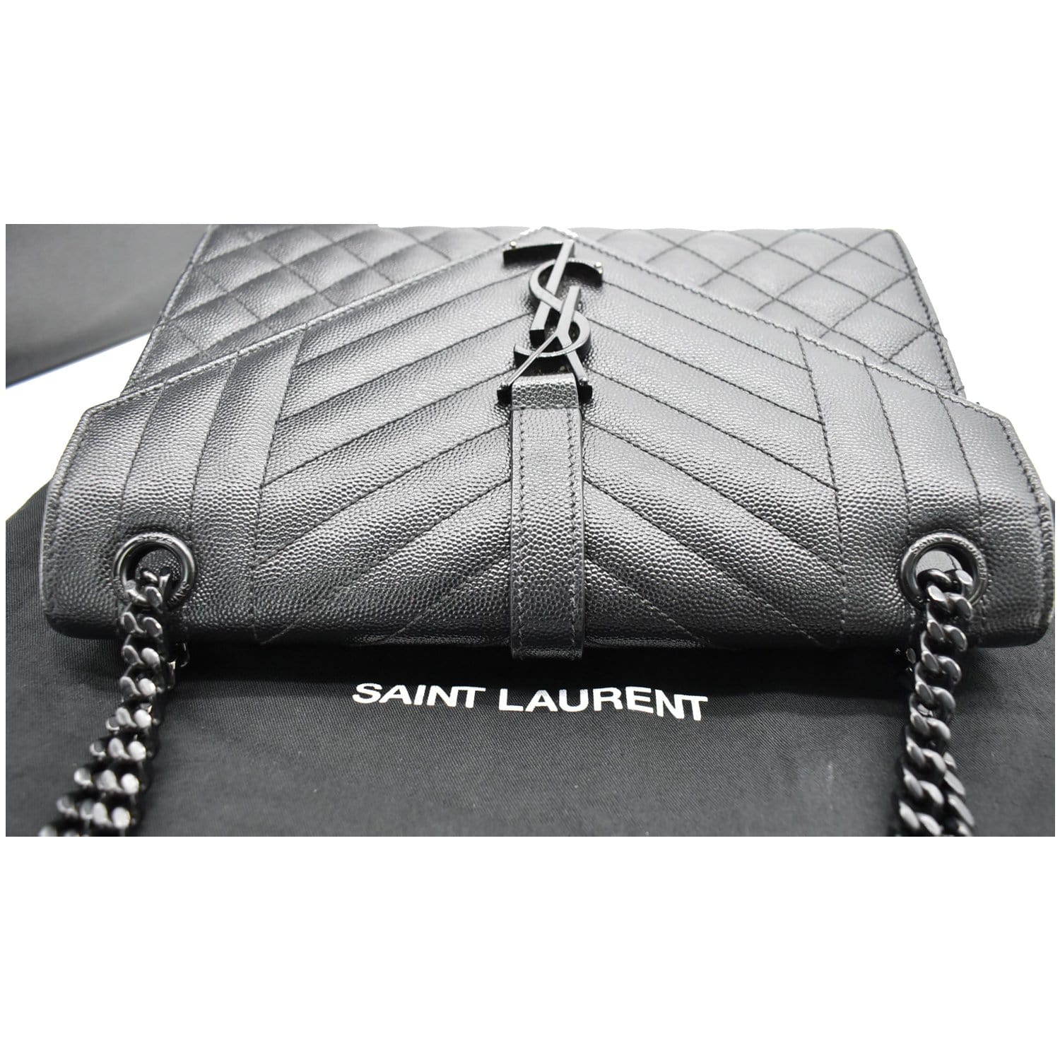 Saint Laurent Envelope Chain Crossbody in Black | MTYCI
