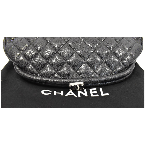 CHANEL Timeless Caviar Quilted Leather Clutch Black