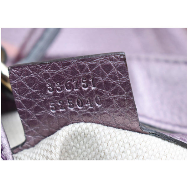 GUCCI Soho Small Pebbled Leather Shoulder Bag Metallic Purple 336751