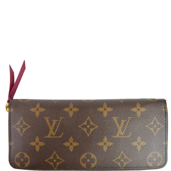 LOUIS VUITTON Clemence Monogram Canvas Zippy Wallet Brown