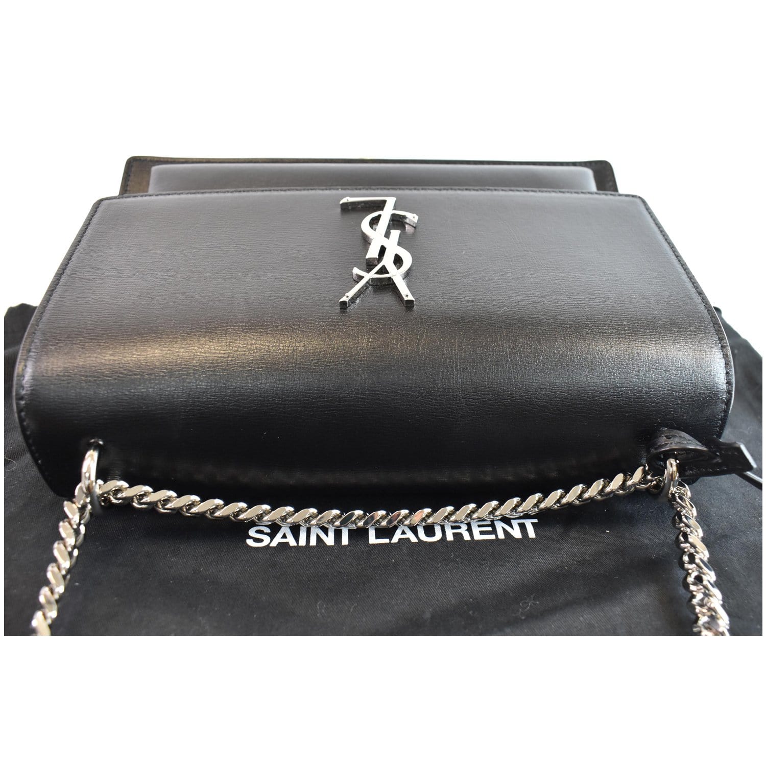 Yves Saint Laurent - Black Leather Shoulder Bag w/ Antler Handle – Current  Boutique