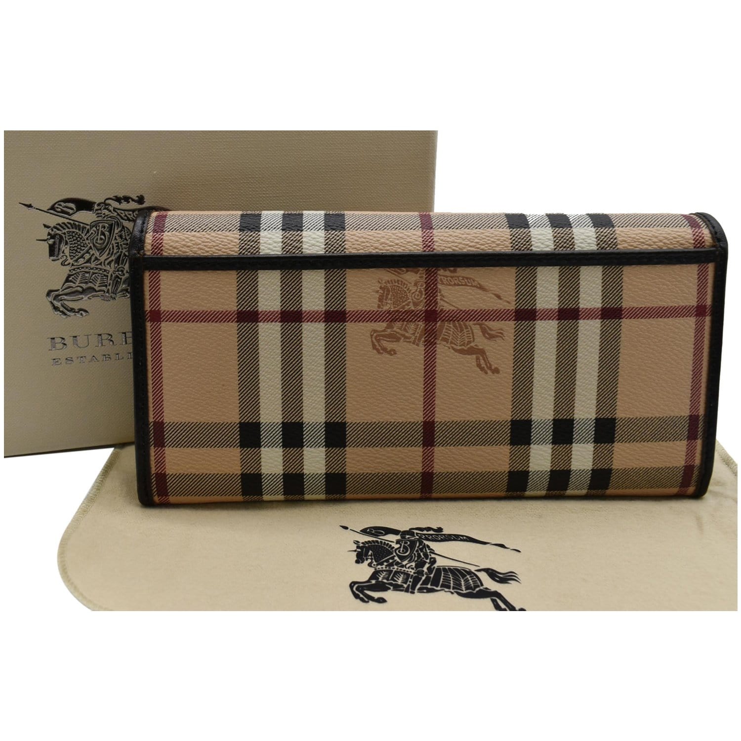 Burberry Vintage-Check Leather Wallet - Brown