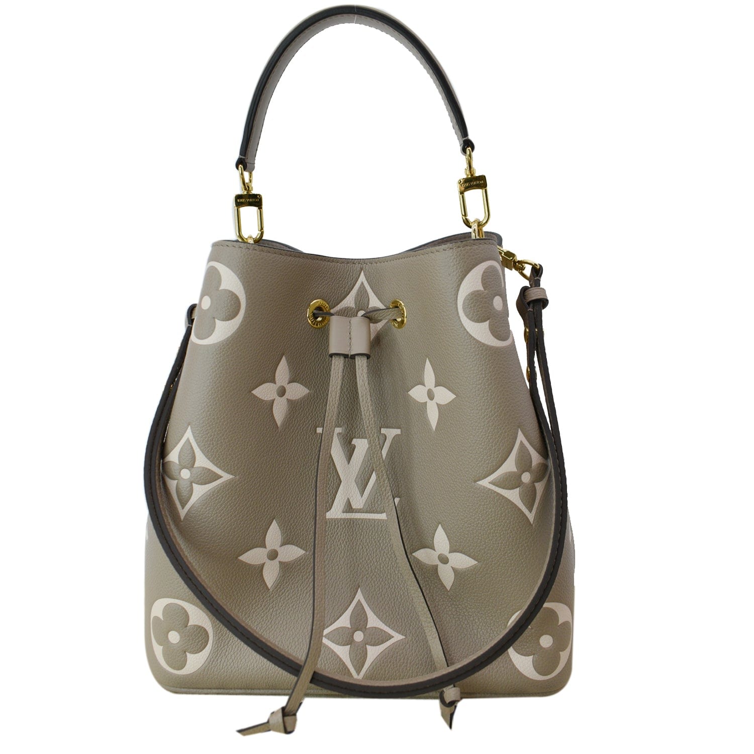 tas shoulder-bag Louis Vuitton Neo Noe MM Empreinte Bicolor  Tourterelle/Creme/Beige Shoulder Bag