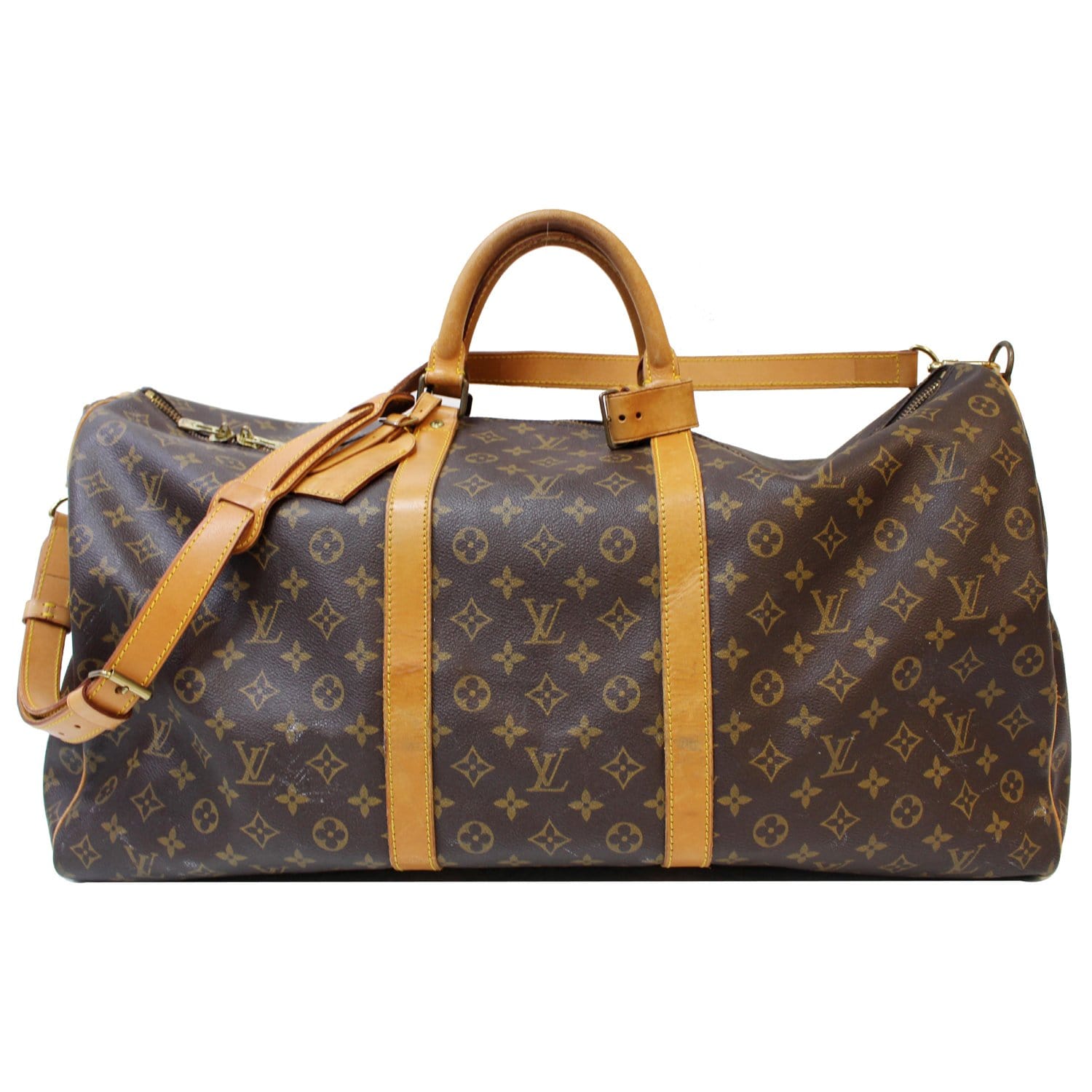 Louis Vuitton Monogram Keepall Bandouliere 60 Leather Fabric Brown