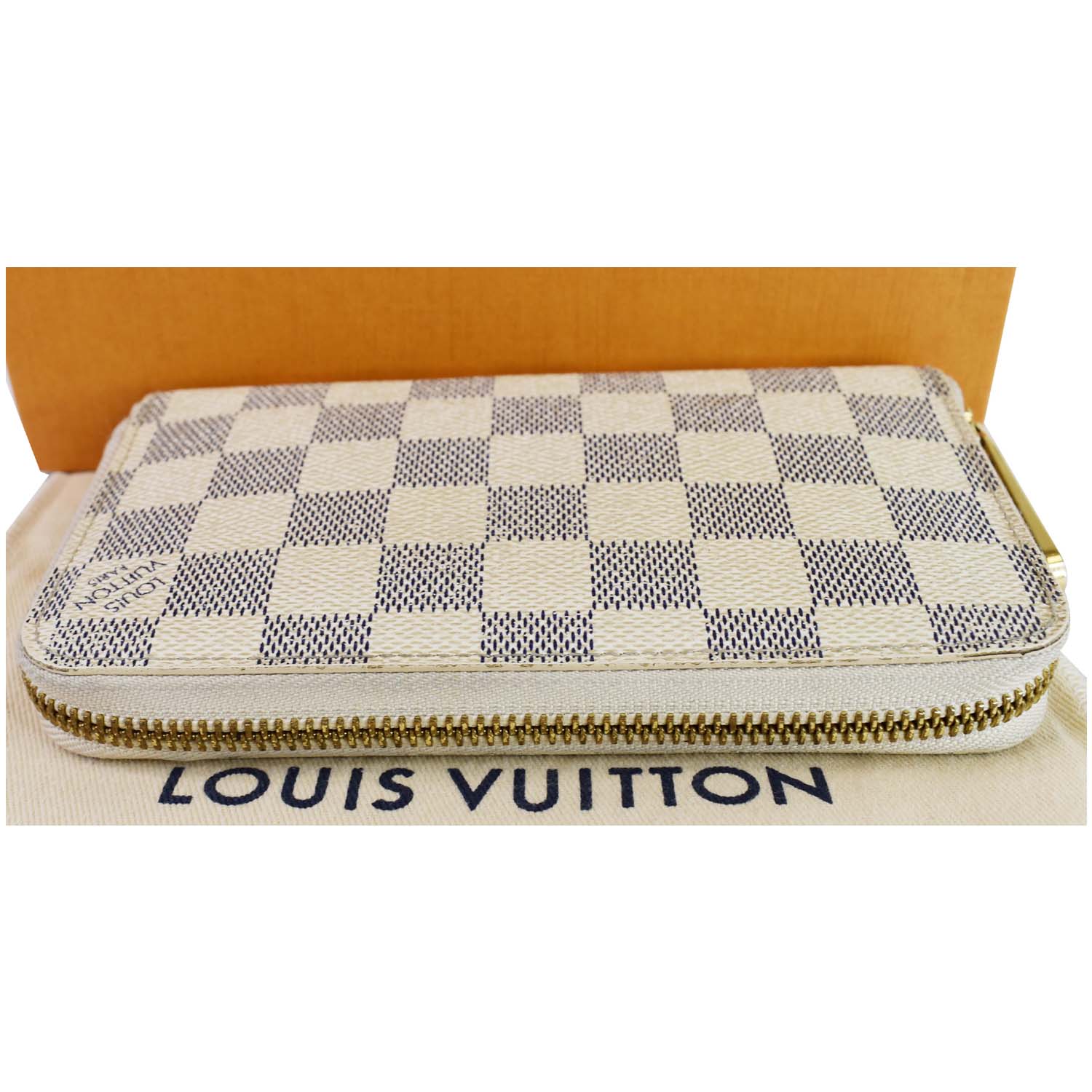 Louis Vuitton Zippy Damier Azur Wallet White for Women