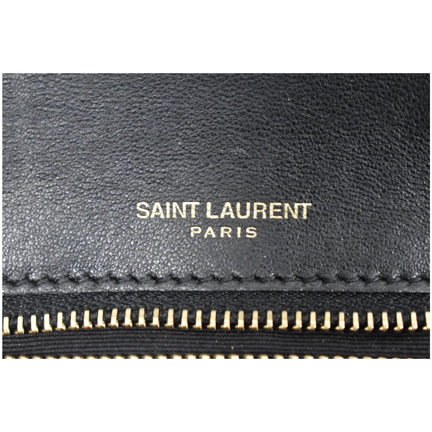 Saint Laurent Paris Black Chevron Leather Classic Monogram